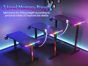 Electric Standing Gaming Desk RGB Led 140cm