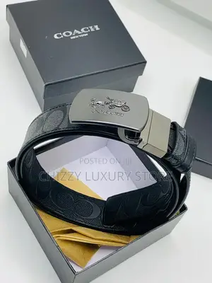 Coach Quality Luxury Men Genuine Leather Belt