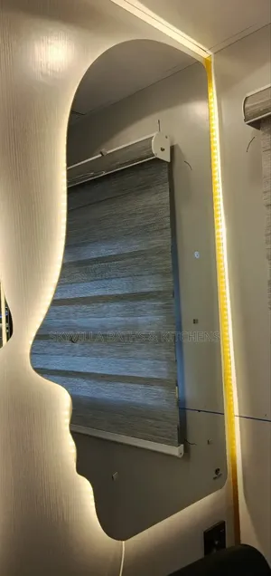 Led Human Face Mirror With 3 Coloured Lights.