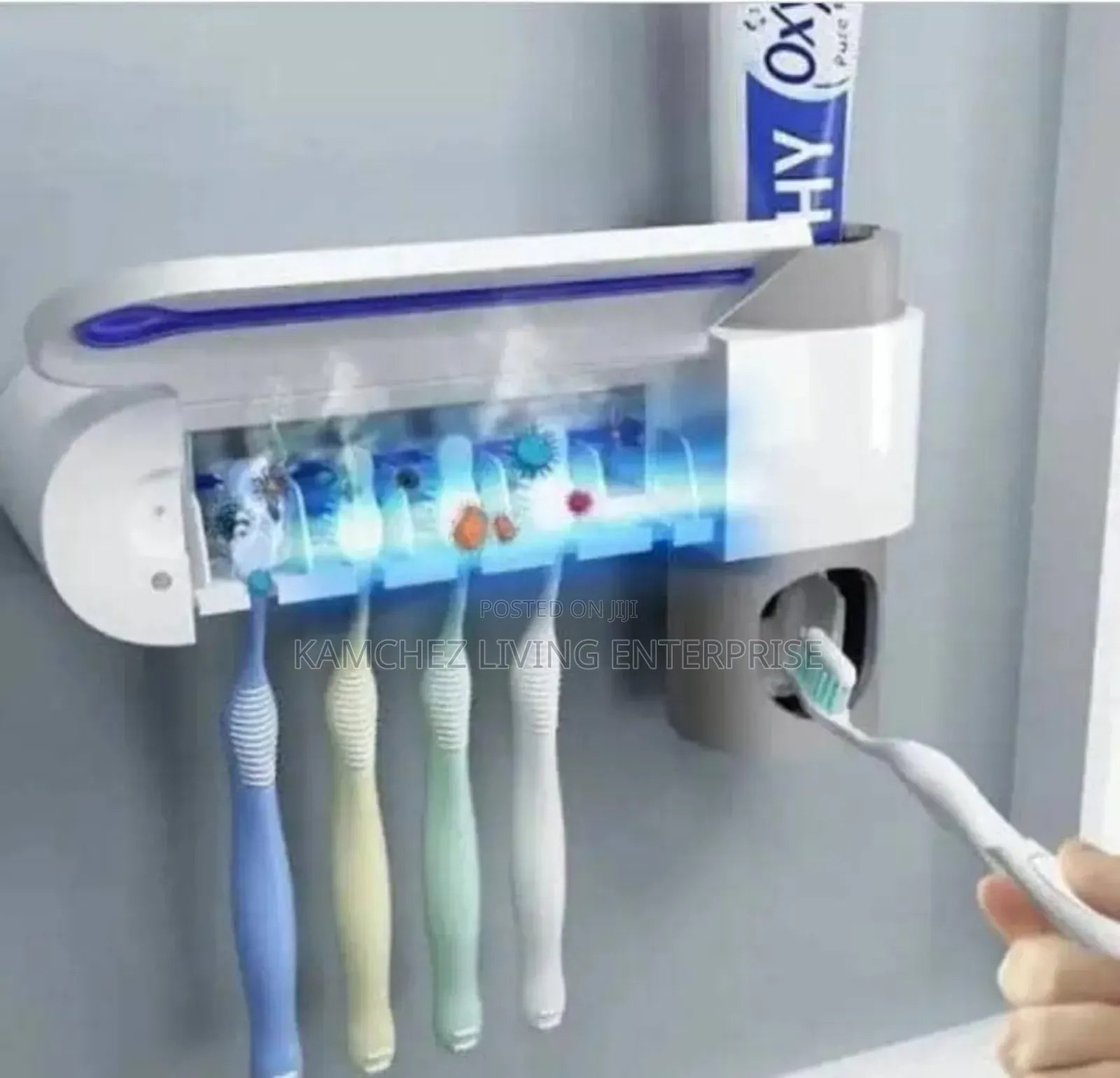 Uv Toothbrush Sterilizer With Toothpaste Dispenser – 3-in-1