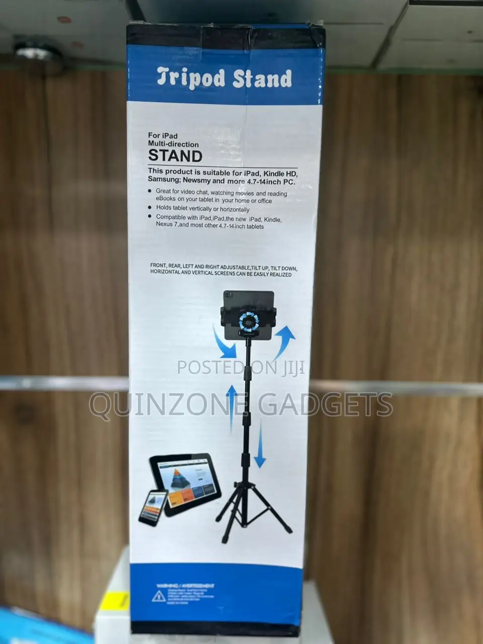 Multi-Directional Tripod Stand for iPads and All Tablets.