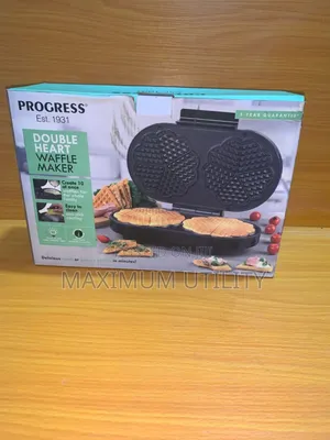 Progress Double Heart Non Stick Waffle Maker