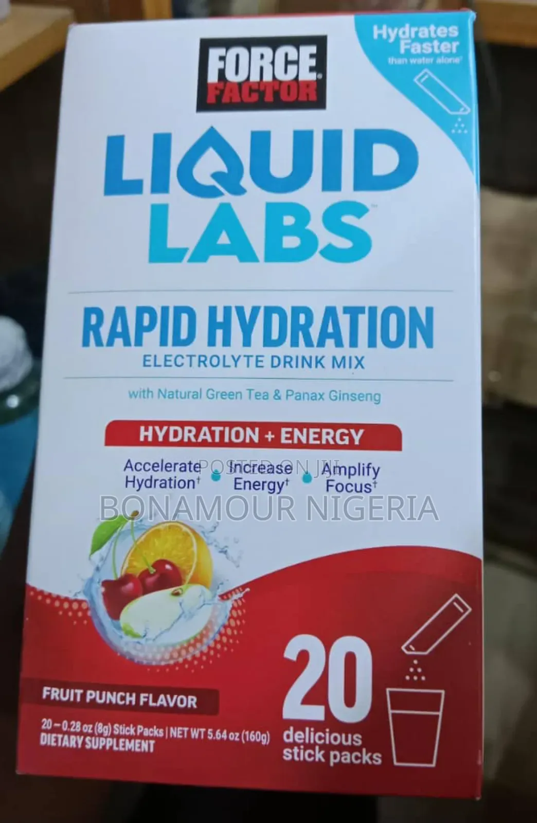 Force Factor Liquid Labs Rapid Hydration X20 Stick Packs