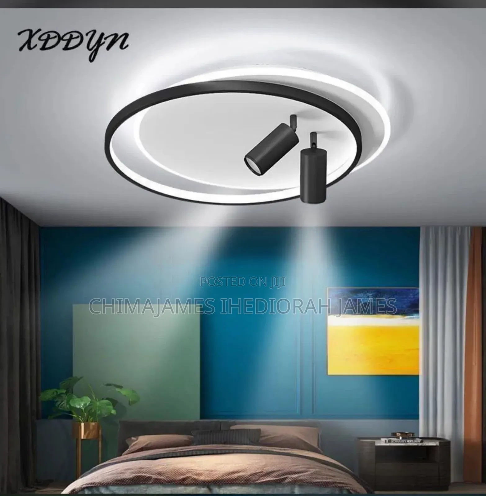 Modern Black Led Ceiling Light Chandelier Lamp With Spotlight