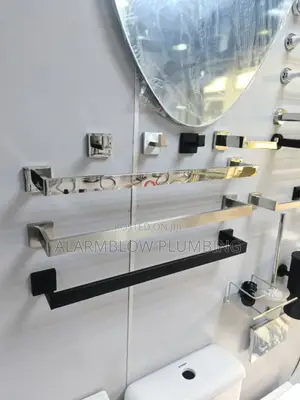 3 Set of Bathroom Accessories in Chrome, Black and Antirust
