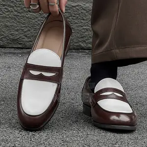 Brown and White Leather Loafers Great Quality