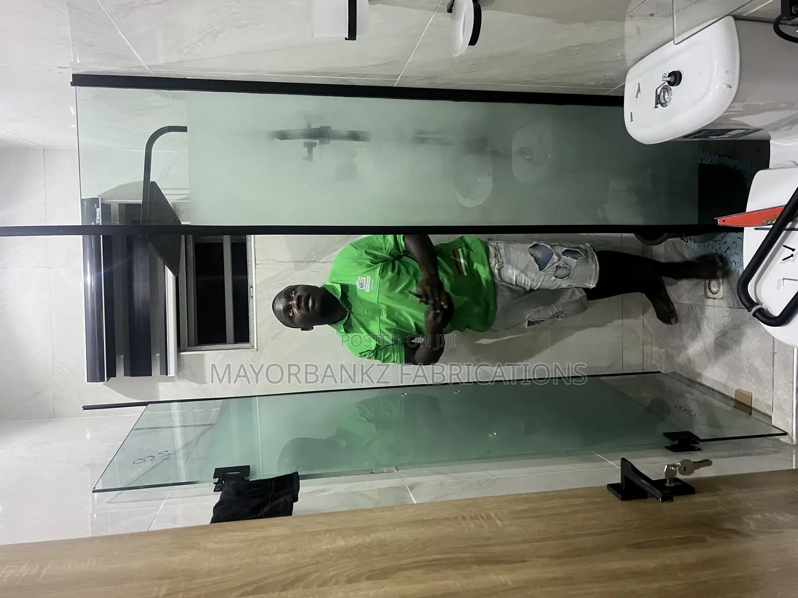 Frosted Hinge Glass Door