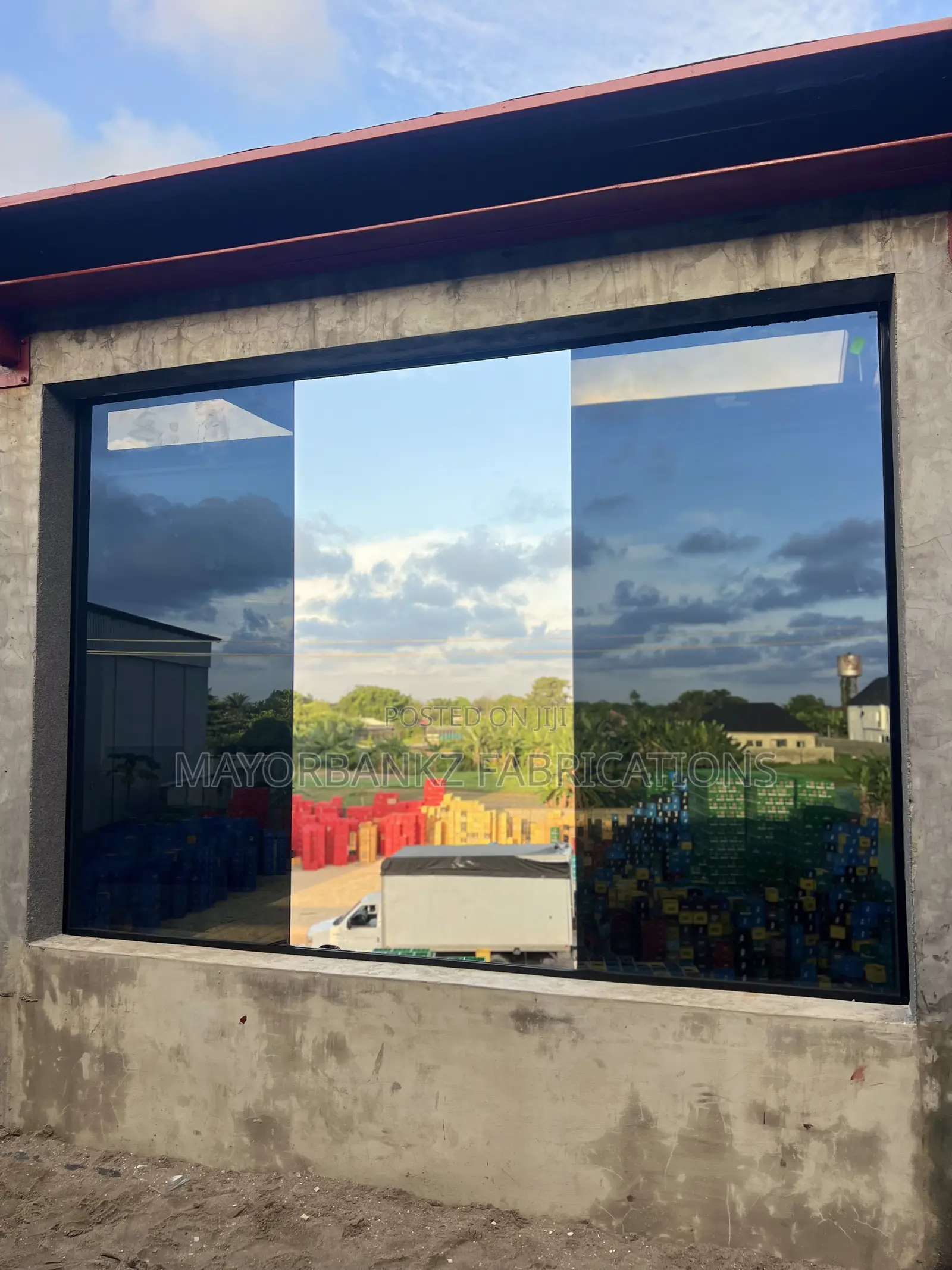 Gray Frameless Permanent Glass