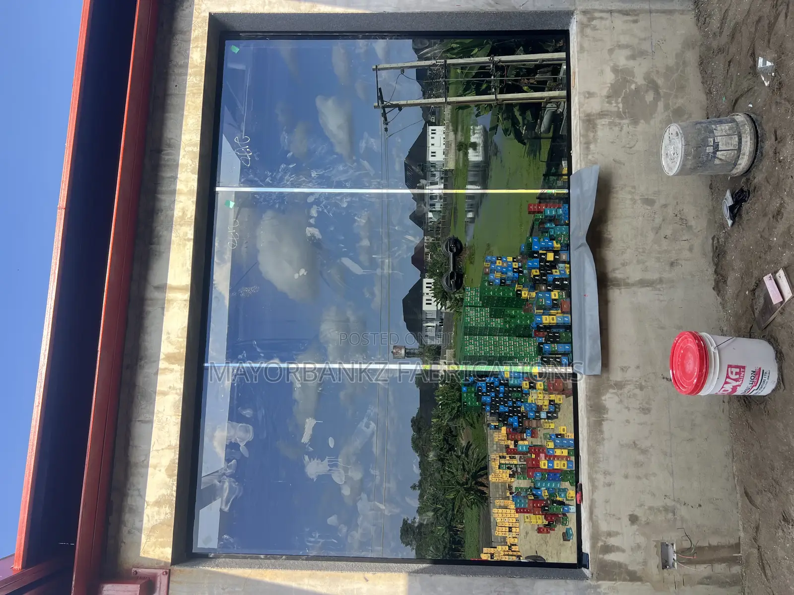 Gray Frameless Permanent Glass