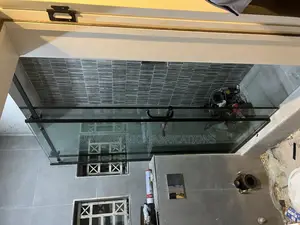 Plane Sliding Shower Cubicle With Black Accessories