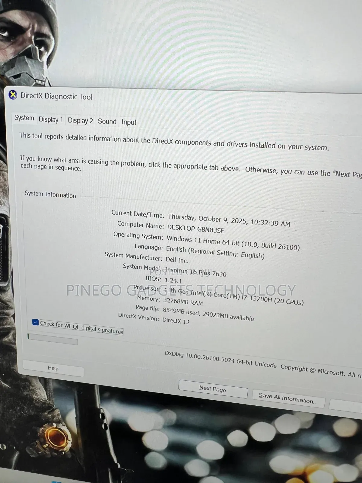 Laptop Dell Inspiron 16 Plus 7630 32GB Intel Core I7 SSD 1T