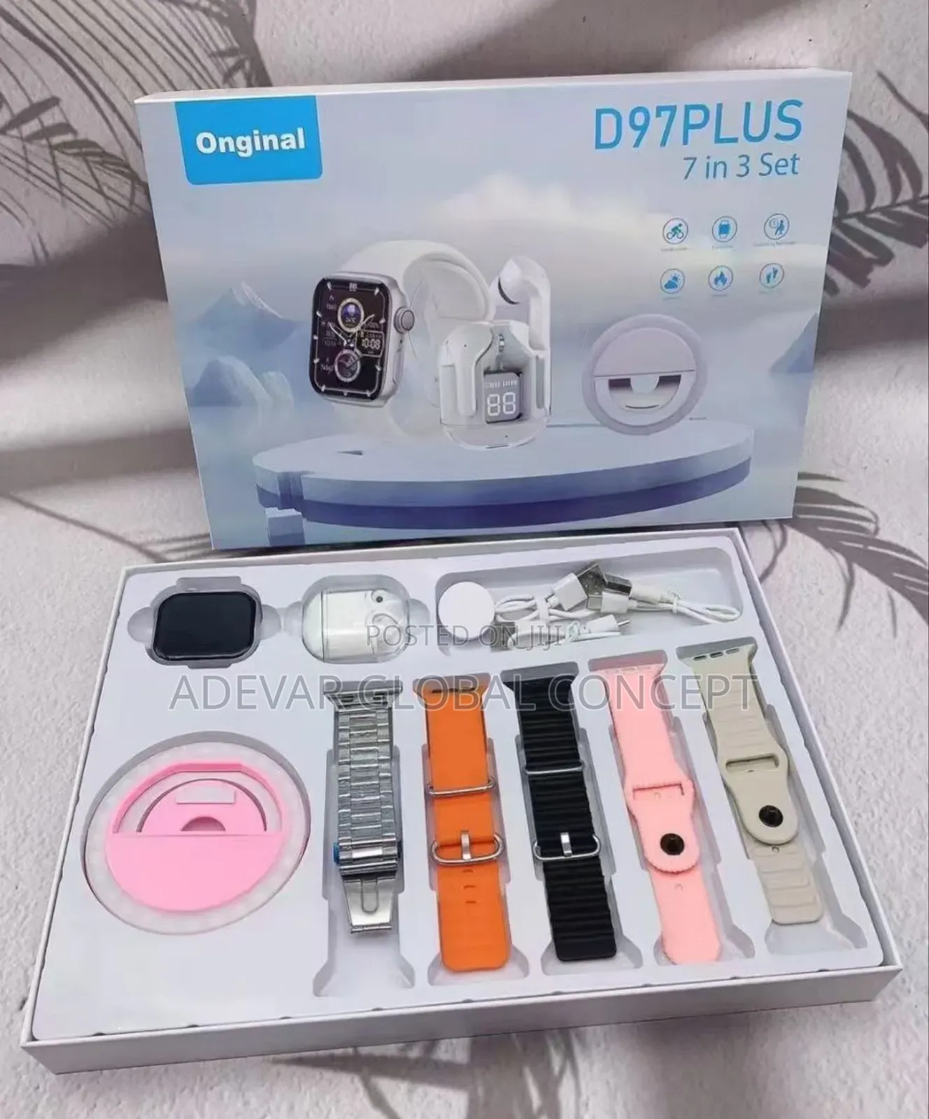 D97plus Bluetooth Smart Watch 7 in 3 Set
