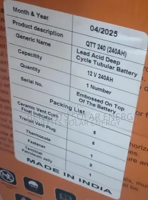 240ah Quantum Tubular Battery
