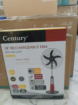 Century 18-Inch Standing Fan Rechargeable - 8-10 Hour Fast Charging
