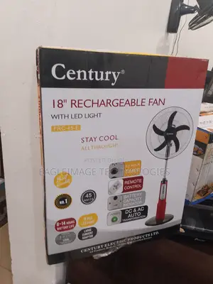 Century Rechargeable 18-Inch Standing Fan - 360° Air Circulation