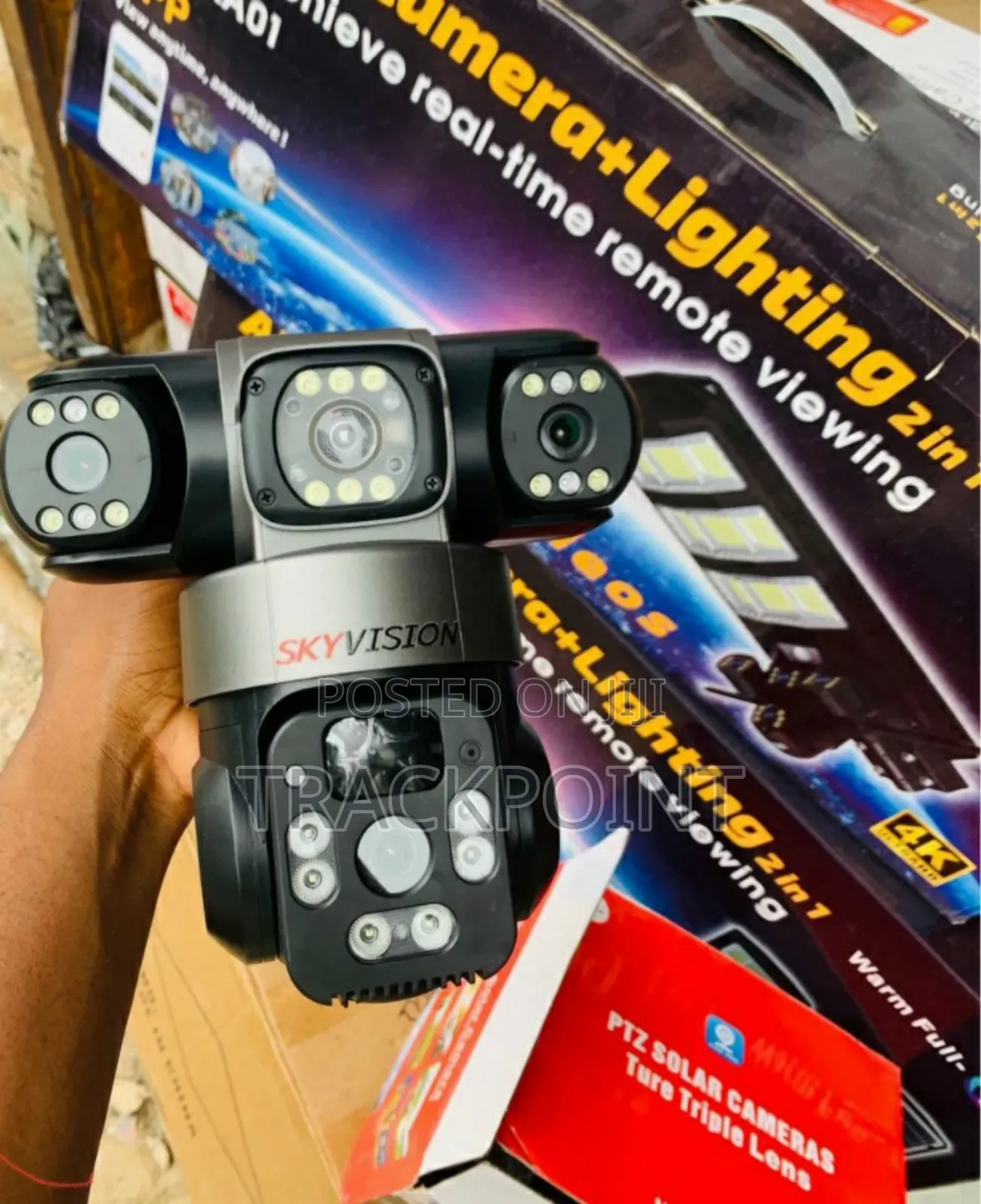 CCTV Solar Camera With Triple Lens 10mp