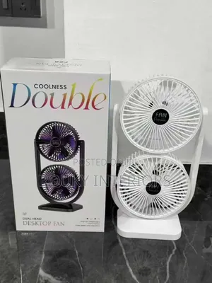 Dual Head Rechargeable Desk Fan