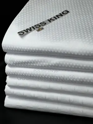 100% Cotton Swiss King White Atiku Voile