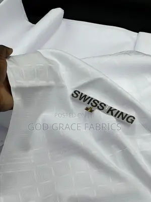 100% Cotton Swiss King White Atiku Voile