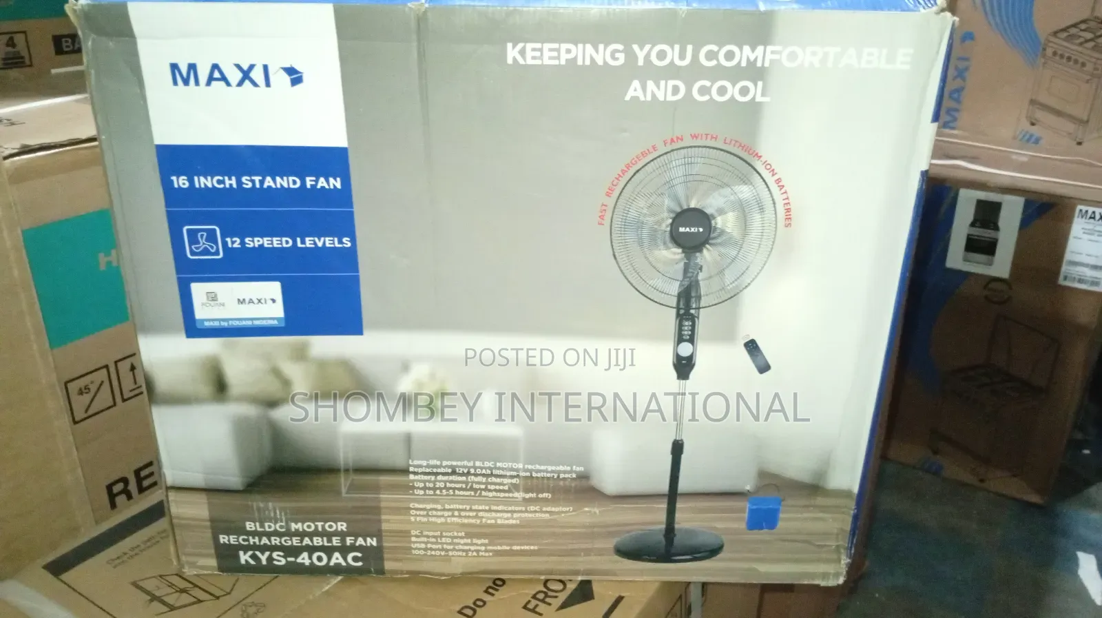Maxi 16" Rechargeable Standing Fan