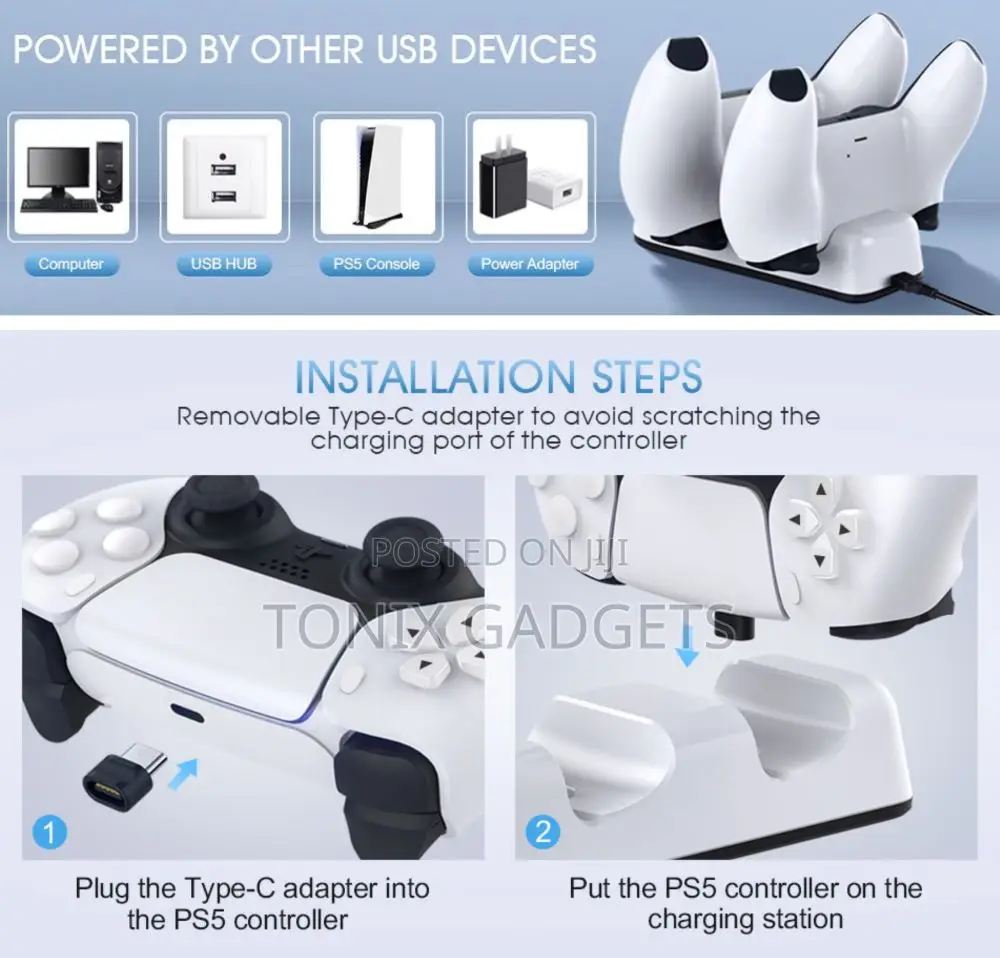 The Dobe Dual Charging Dock for Ps5 Controllers