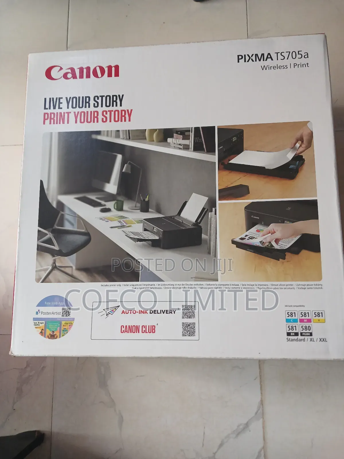 Stampante Canon Pixma TS705A, Inkjet Wireless, 5 Inchiostri Singoli, Stampa Fronte/retro Automatica