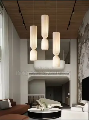 Japanese White Pleated Silk Living Room Pendant Light
