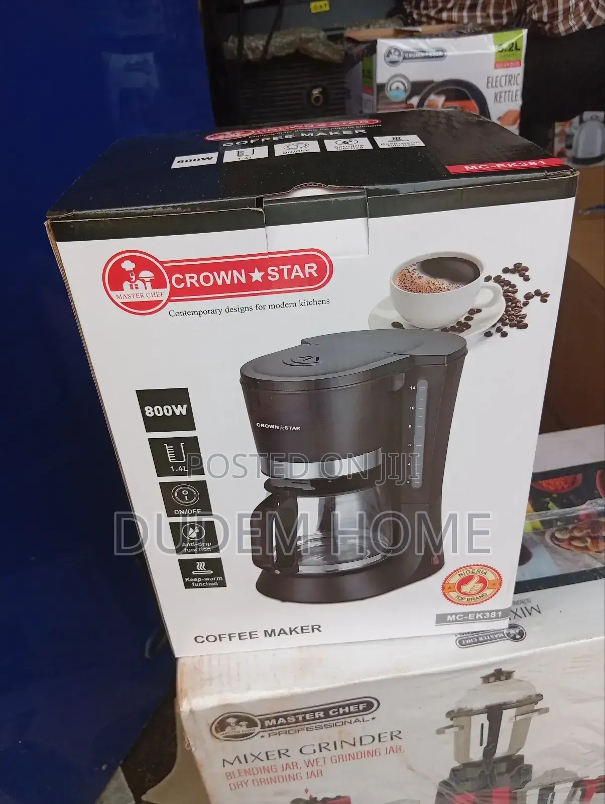 Crown Star Coffee Maker 800w 1.4litres