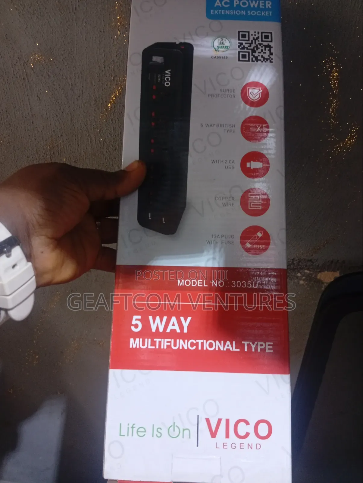 Quality Black Vico Socket With 2usb