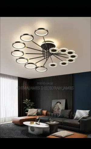 Modern Led Chandelier for Living Room Bedroom Black 1/2/6/8 Circles