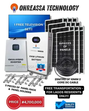 17kw Lithium Battery With Complete System Setup, Inverter, Panels,