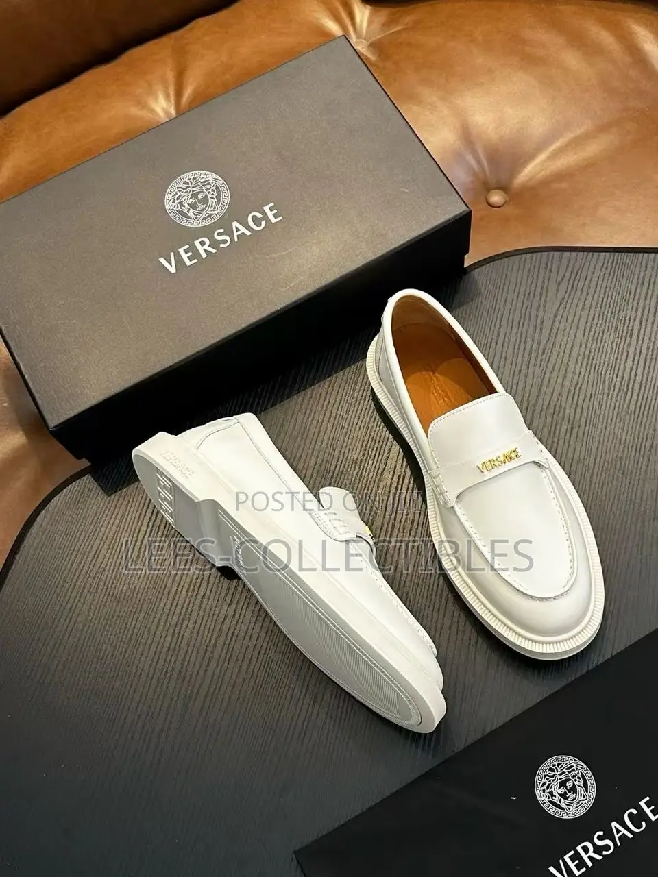 First Graded Versace Leather Loafers