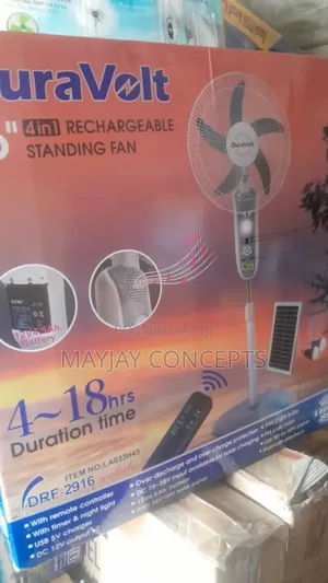 Duravolt 4-in-1 Solar Rechargeable Fan-Panel,Mp3,Bulbs,Bigger Battery