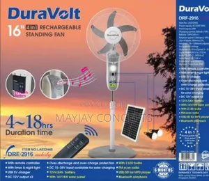 Duravolt 4-in-1 Solar Rechargeable Fan-Panel,Mp3,Bulbs,Bigger Battery
