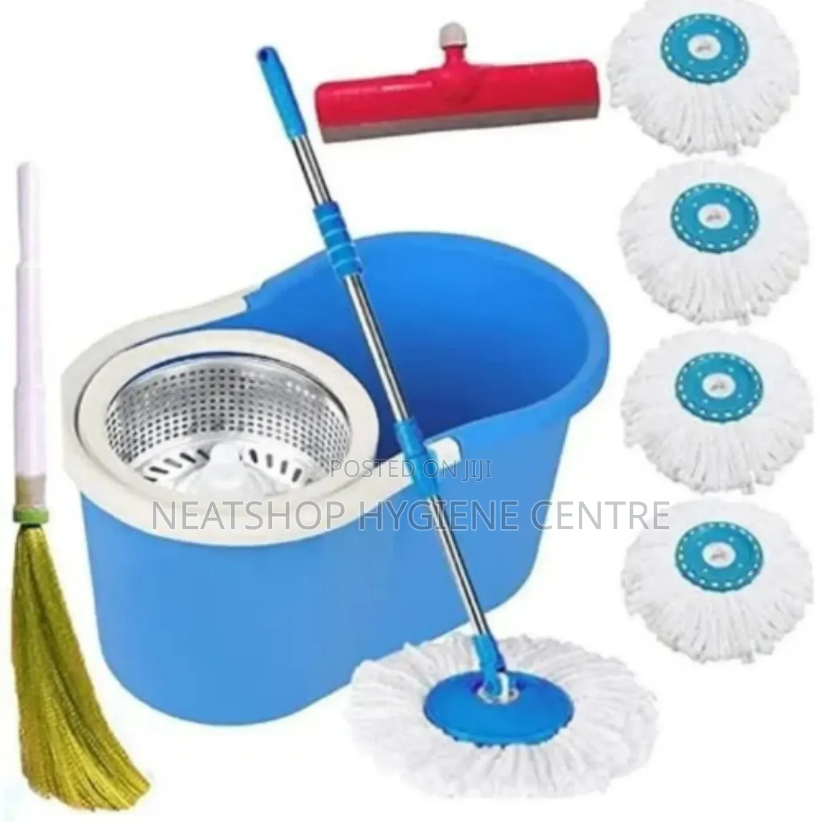Eight Rotating Mops + Mop Stick