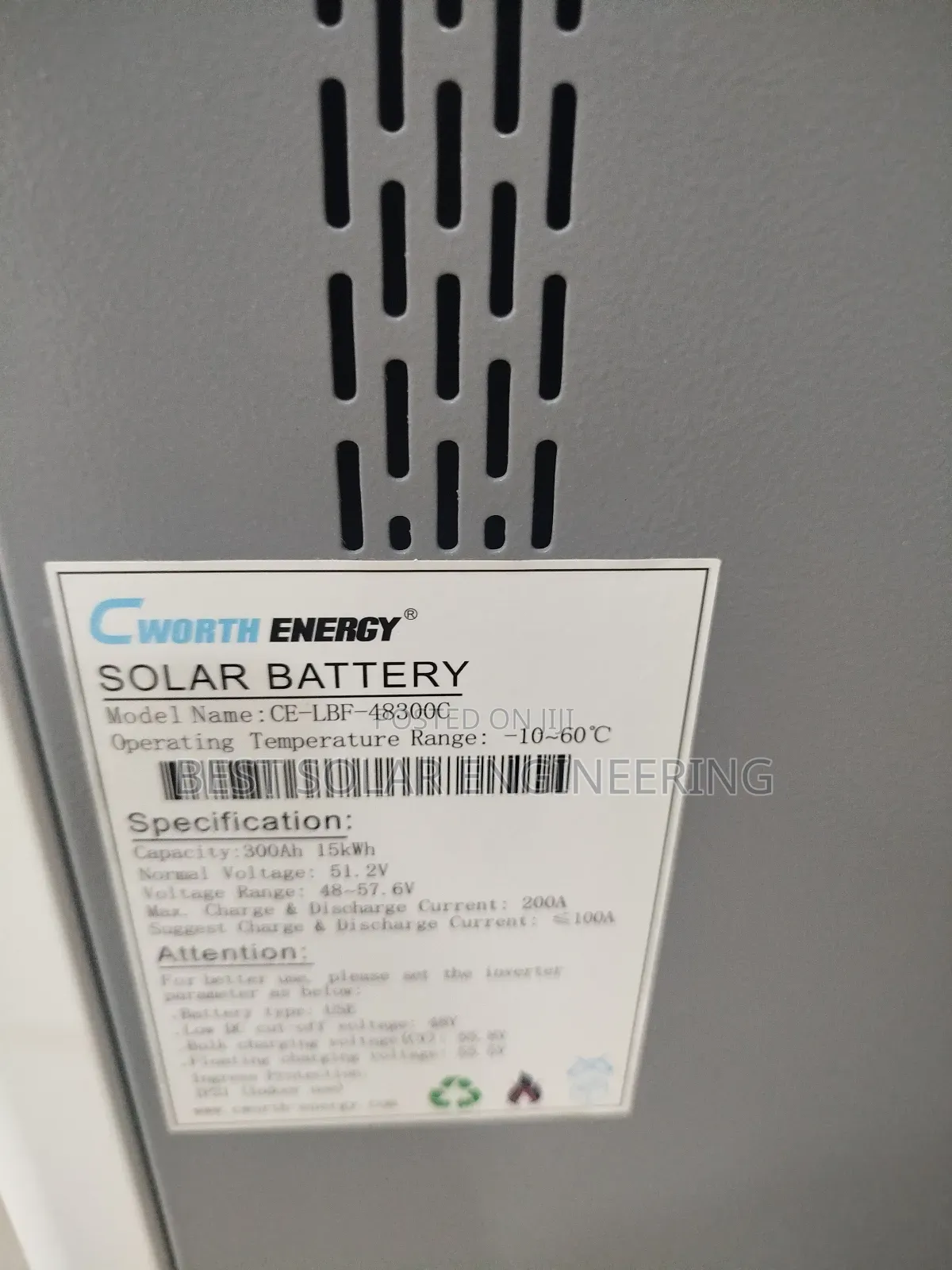 15kwh Cworth Lithium Battery
