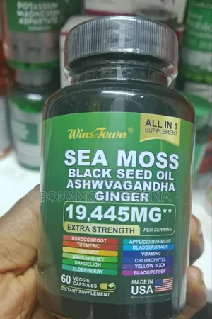 Winstown Sea Moss Black Seed Oil Ashwagandha Ginger X60 Caps