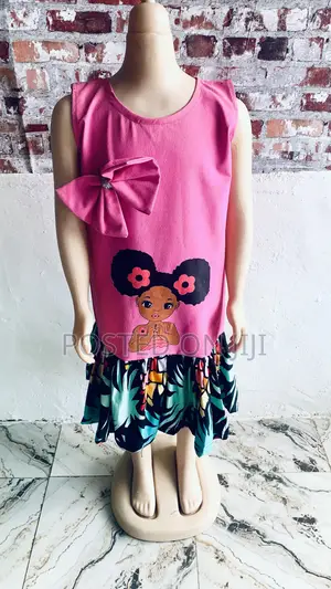 Kids Crepe and Flower Cotton Dress