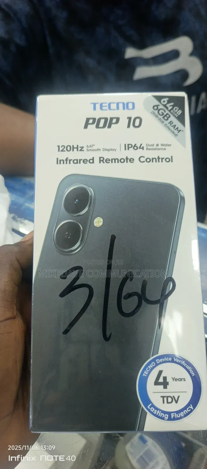 New Tecno Pop 10 64 GB Black