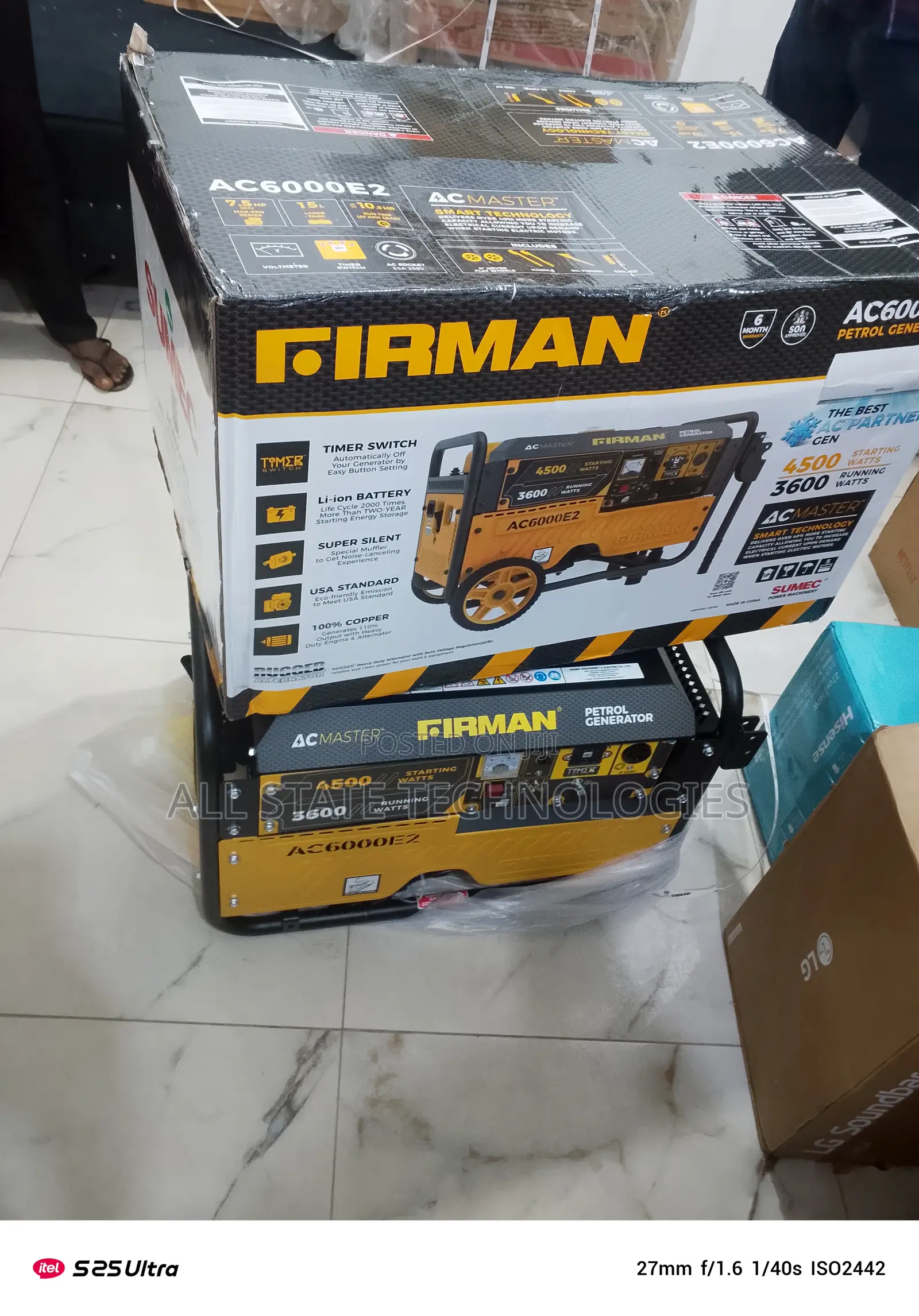 New Firman 3.5kva Generator – Key Start + Plug