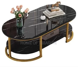 Modern Two-Tiered Oval Coffee Table