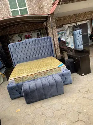 Fabric Set of 6by6 Bed Without Mattress