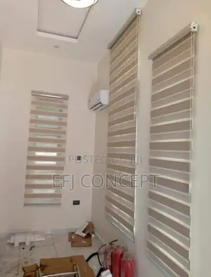 Straight Beige Plain Design for Day and Night Window Blind