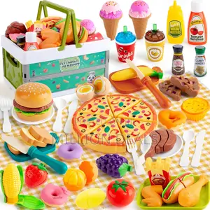 Fake Food Pretend Basket Kids Toy Set Ages 3+