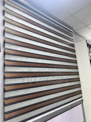 Completely Brown and Black Line Design for Day and Night Window Blind