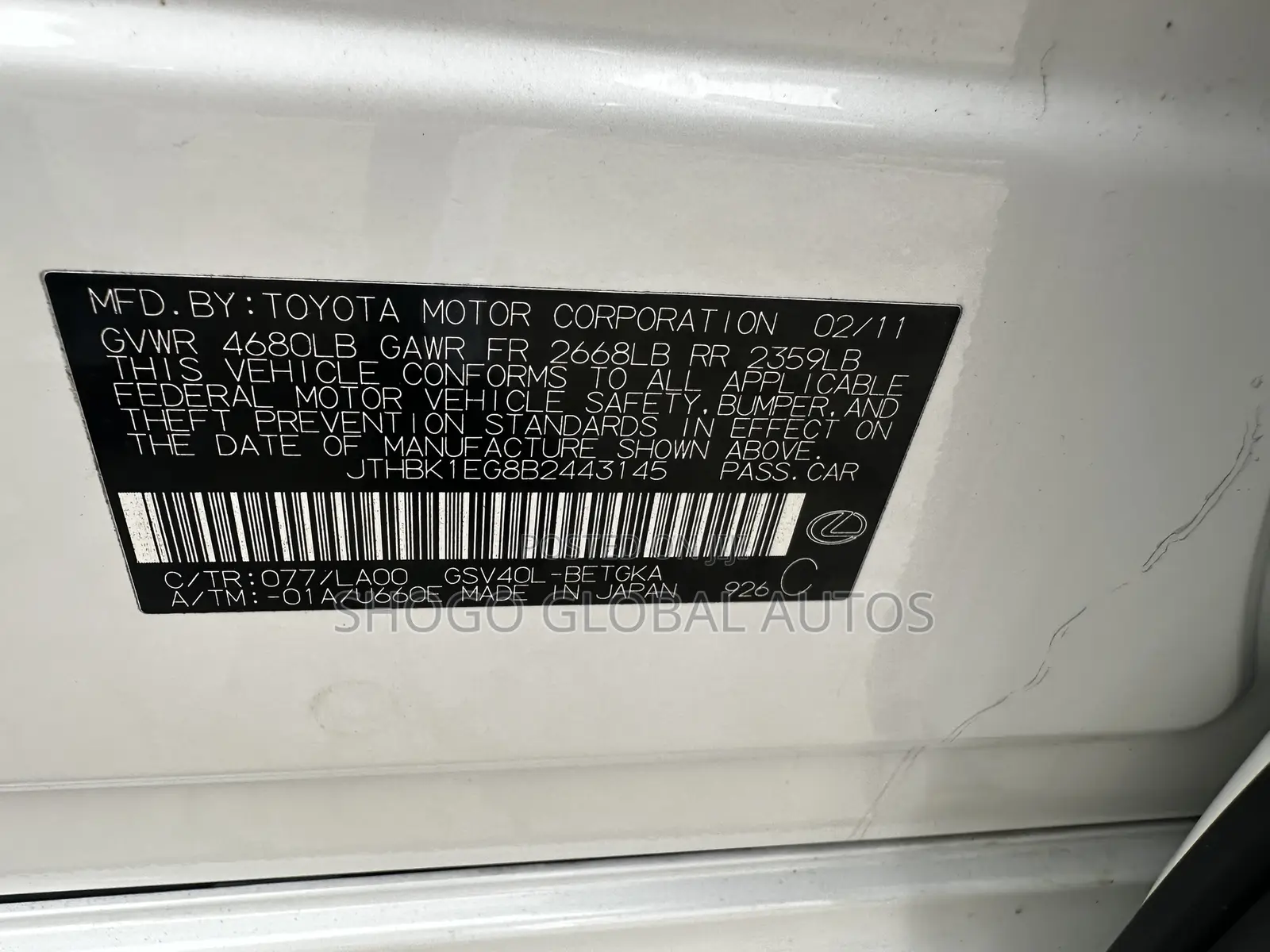 Lexus ES 350 2011 White