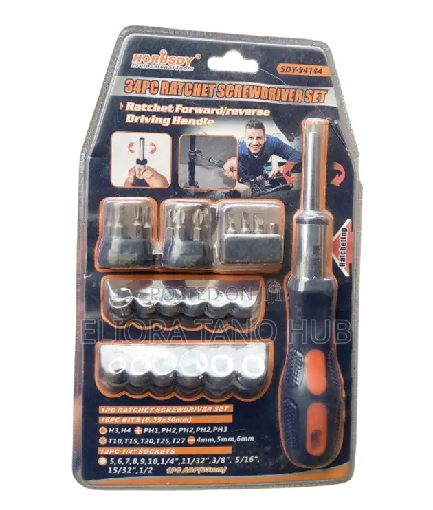 34pcs Ratchet Screwdriver Set