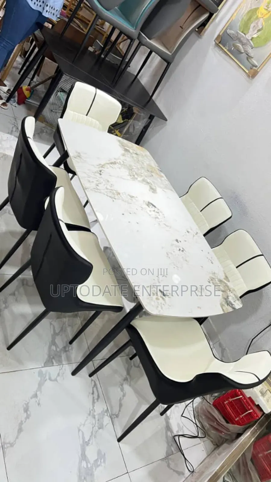 Marble Top Dining Table 6 Seat