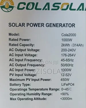 2kwh Colasolar Generator