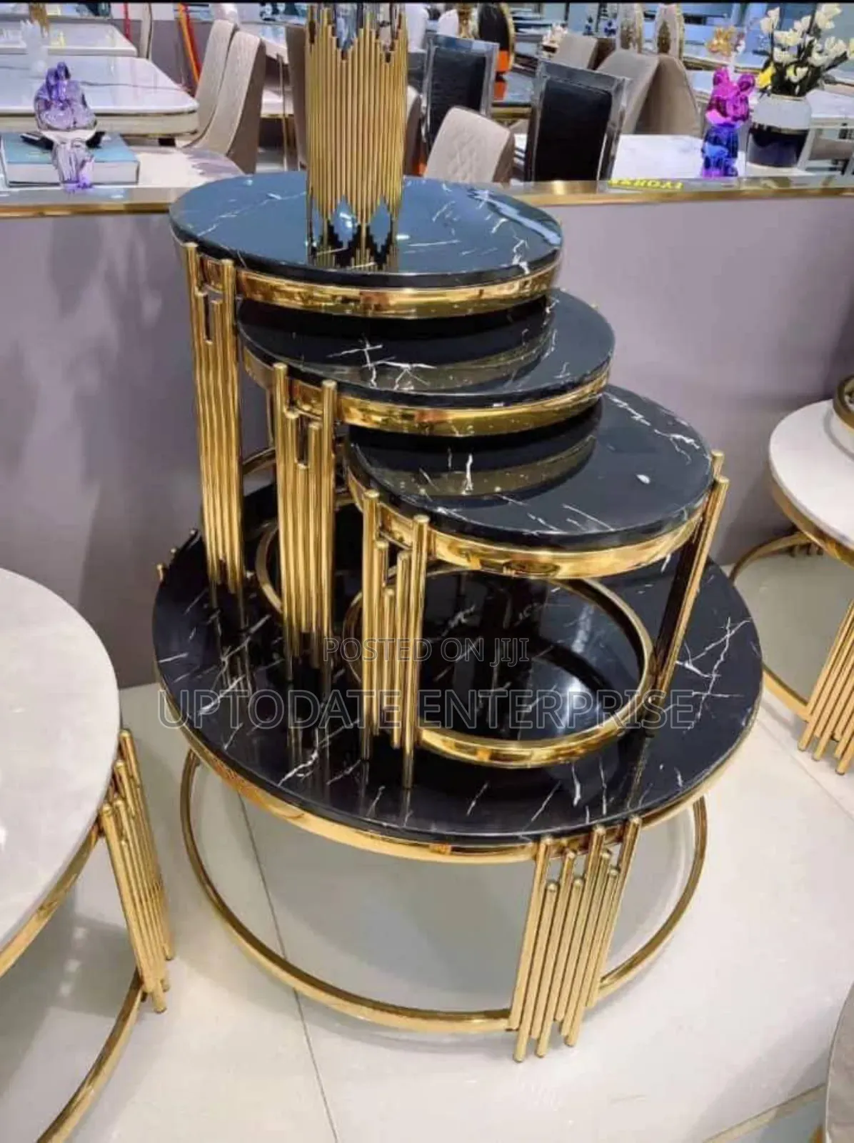 Marble Top Center Table and 3 Side Tables